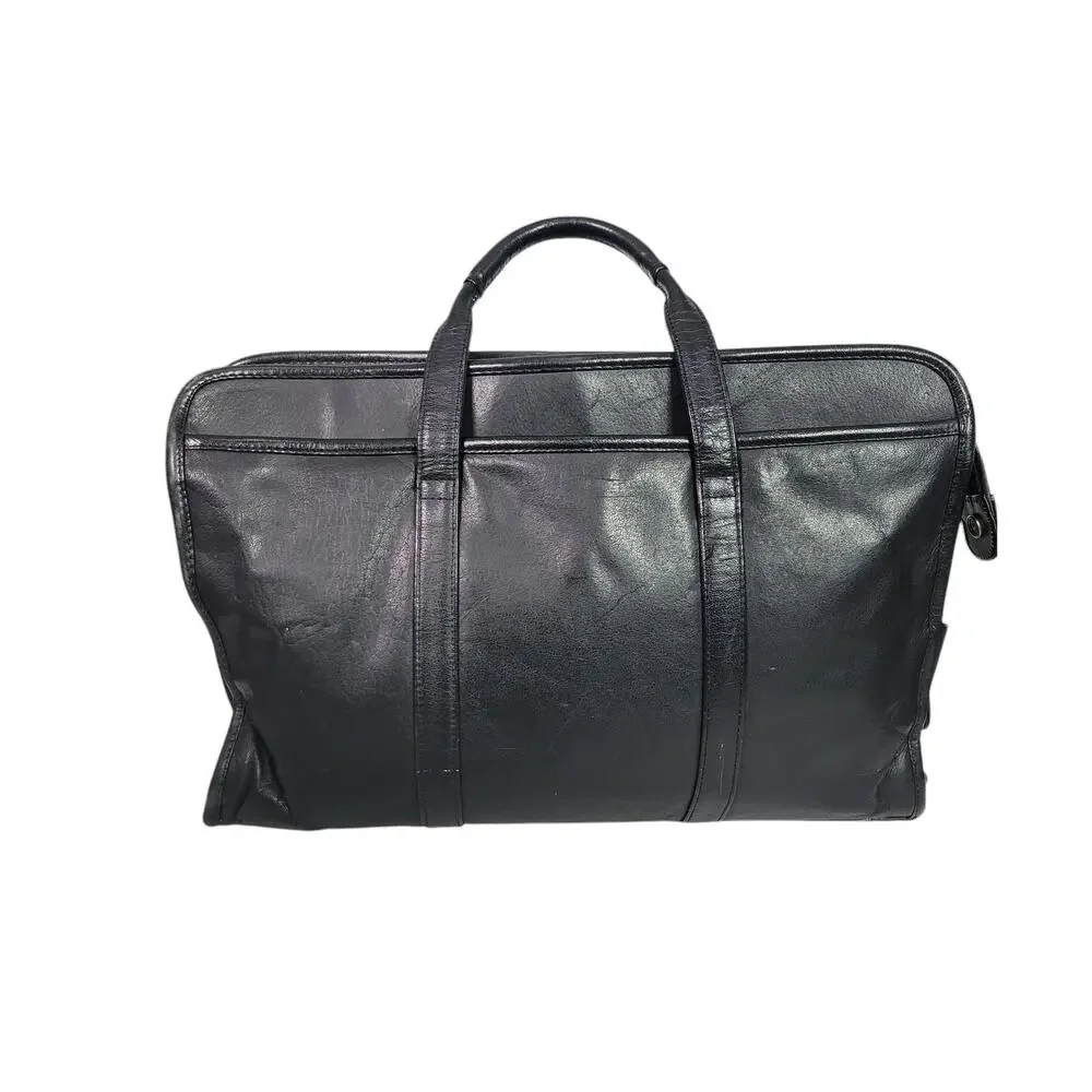 Vintage Wilsons Leather Briefcase Black Bag Laptop Commuter Documents Messenger